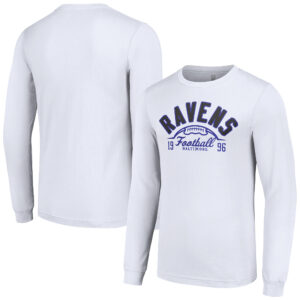 Men's Starter  White Baltimore Ravens Half Ball Team Long Sleeve T-Shirt