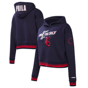 Women's Pro Standard Black Philadelphia 76ers 2023/24 City Edition Cropped Pullover Hoodie