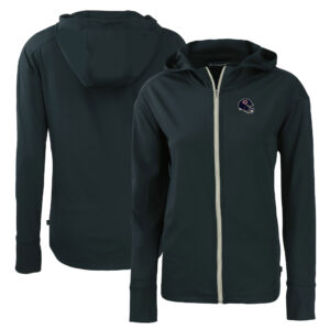 Women's Cutter & Buck  Navy Chicago Bears Helmet Daybreak Eco Recycled Full-Zip Hoodie
