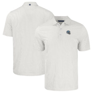 Men's Cutter & Buck  White Detroit Lions Helmet Big & Tall Pike Eco Symmetry Print Stretch Recycled Polo