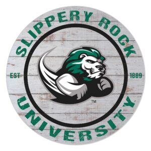 Slippery Rock Pride 20" Indoor/Outdoor Weathered Circle Sign