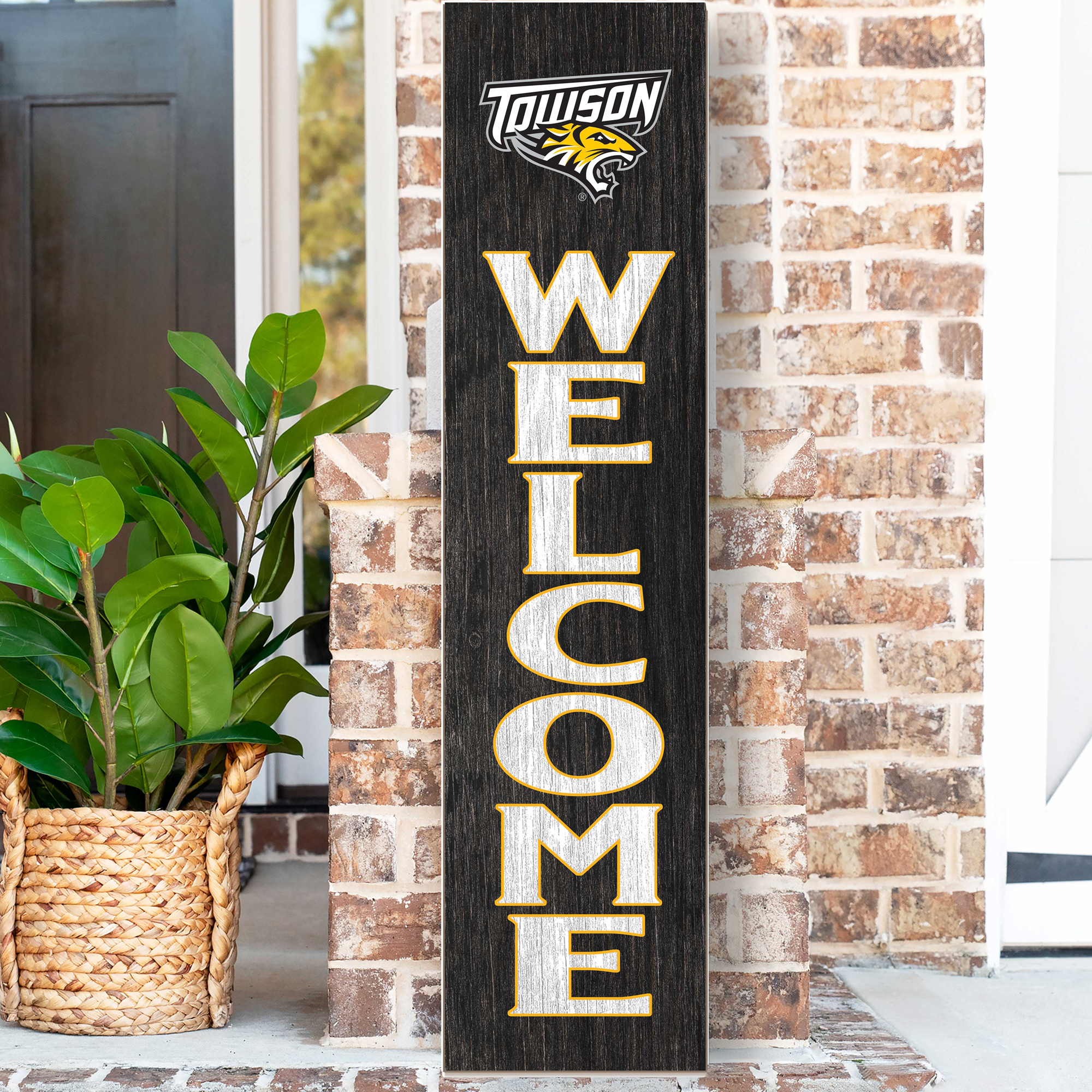 Towson Tigers 12'' x 48'' Welcome Outdoor Leaner - Image 3