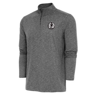 Men's Antigua Heather Black Dallas Mavericks Hunk Quarter-Zip Top
