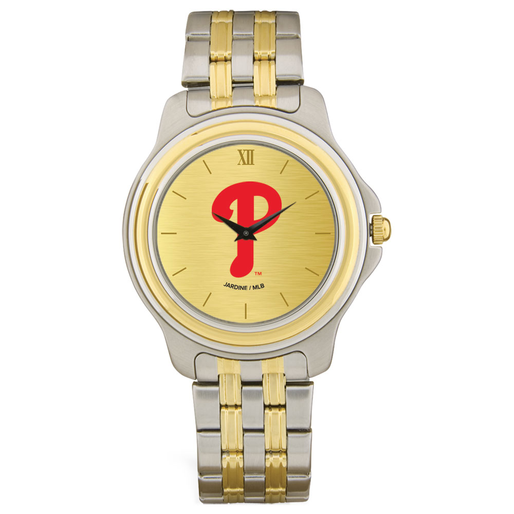 Men's Philadelphia Phillies Gold Dial Two-Tone Wristwatch