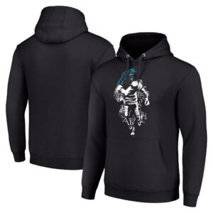 Unisex Starter Black Carolina Panthers Logo Graphic Pullover Hoodie