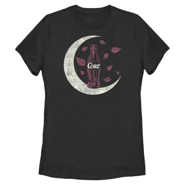Women's Mad Engine  Black Coca-Cola Autumn Moon Graphic T-Shirt