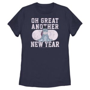 Women's Mad Engine Eeyore Navy Winnie the Pooh Another New Year Graphic T-Shirt