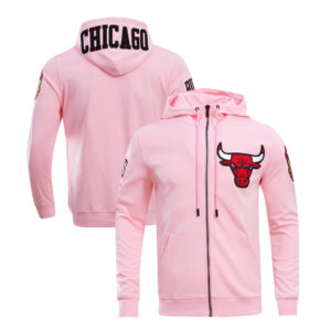 Men's Pro Standard  Pink Chicago Bulls Classic Chenille Double Knit Full-Zip Pullover Hoodie