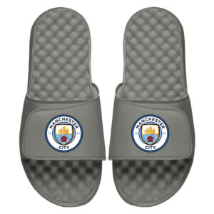 Men's ISlide  Gray Manchester City Primary Logo Slide Sandals