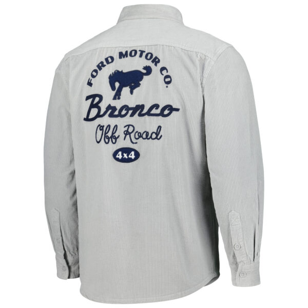 Men's American Needle Gray Bronco Reynolds Corduroy Button-Up Long Sleeve Shirt - Image 7