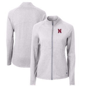 Women's Cutter & Buck Heather Gray Nashville Sounds Adapt Eco Knit Heather Recycled Full-Zip Jacket