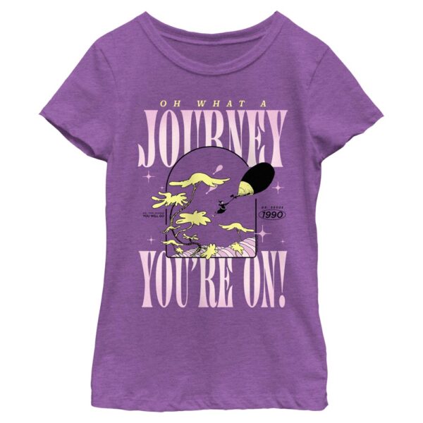 Girl's Youth Mad Engine  Purple Dr. Seuss Oh What a Journey You're On Graphic T-Shirt