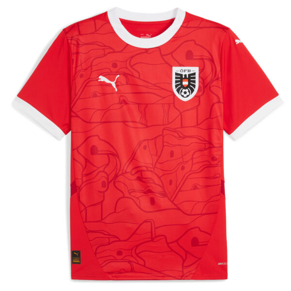 Men's Puma  Red Austria National Team 2024 Home Replica Jersey - Image 6