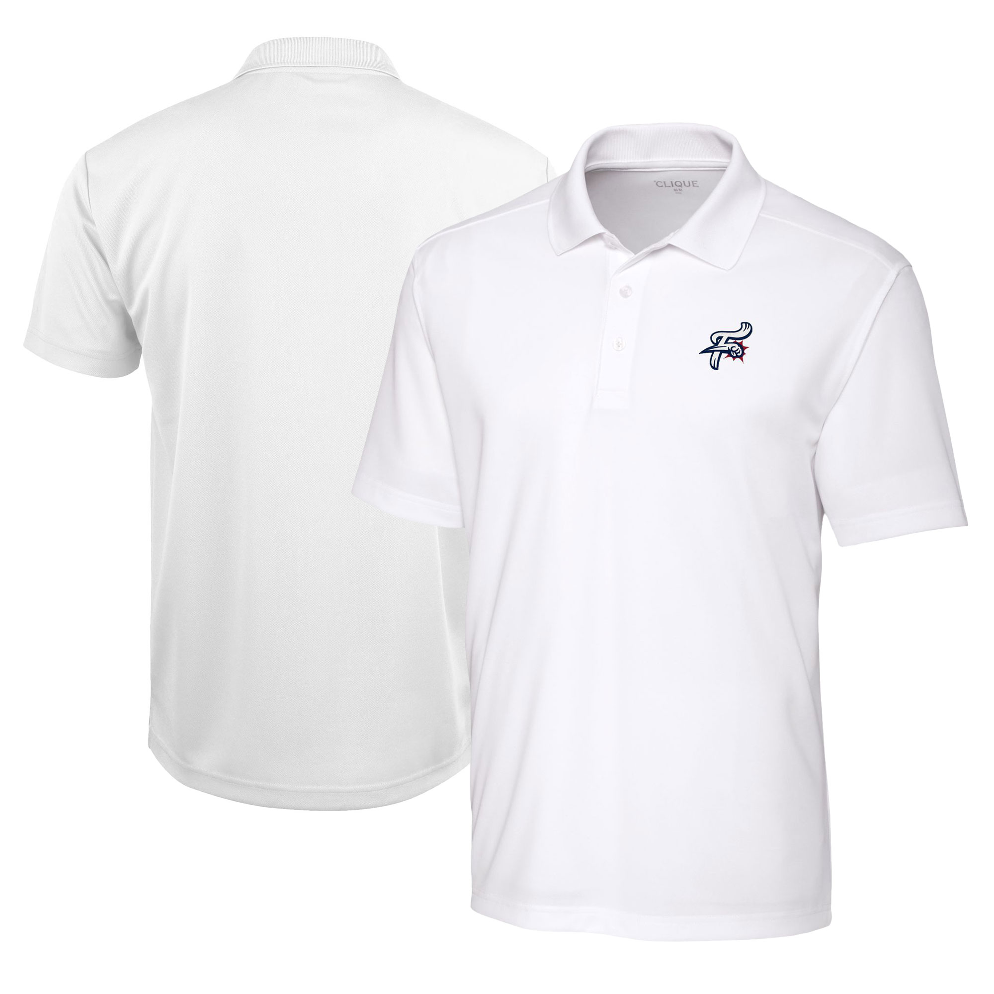 Men's Cutter & Buck White Reading Fightin Phils Clique Spin Eco Performance Pique Polo