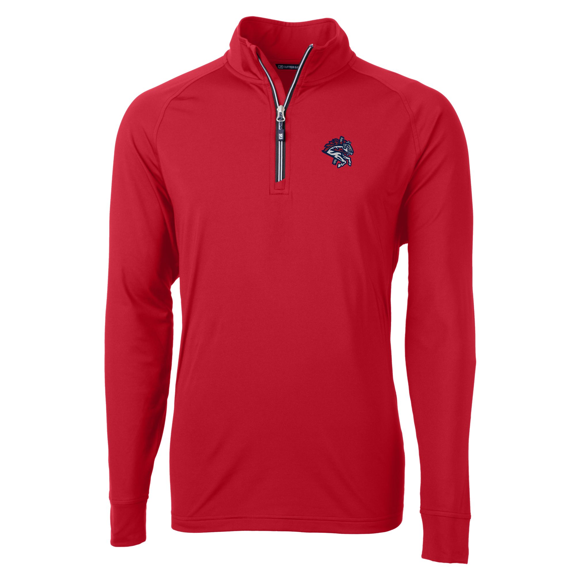 Men's Cutter & Buck Red Binghamton Rumble Ponies Adapt Eco Knit Stretch Recycled Quarter-Zip Pullover - Image 3