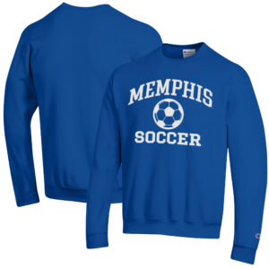 Men's Champion Royal Memphis Tigers Soccer Icon Powerblend Pullover Sweatshirt