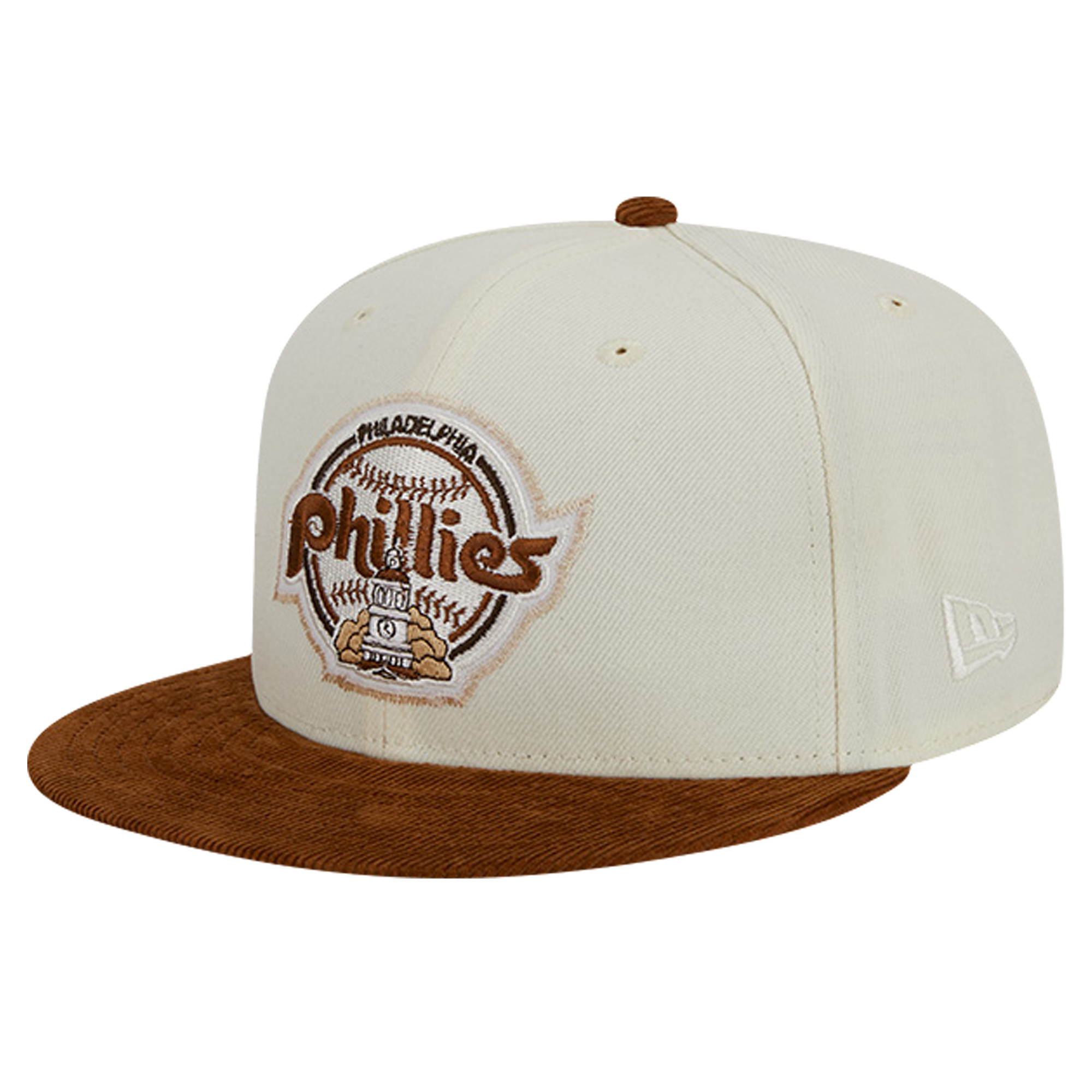 Men's New Era Cream Philadelphia Phillies Chrome Corduroy Visor 59FIFTY Fitted Hat - Image 9