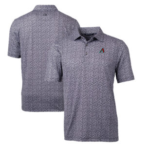 Men's Cutter & Buck  Black Arizona Diamondbacks Pike Magnolia Stretch Polo