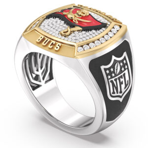 True Fan Tampa Bay Buccaneers 1/2 CTTW Diamond Two-Tone Yellow Gold and Sterling Silver Ring