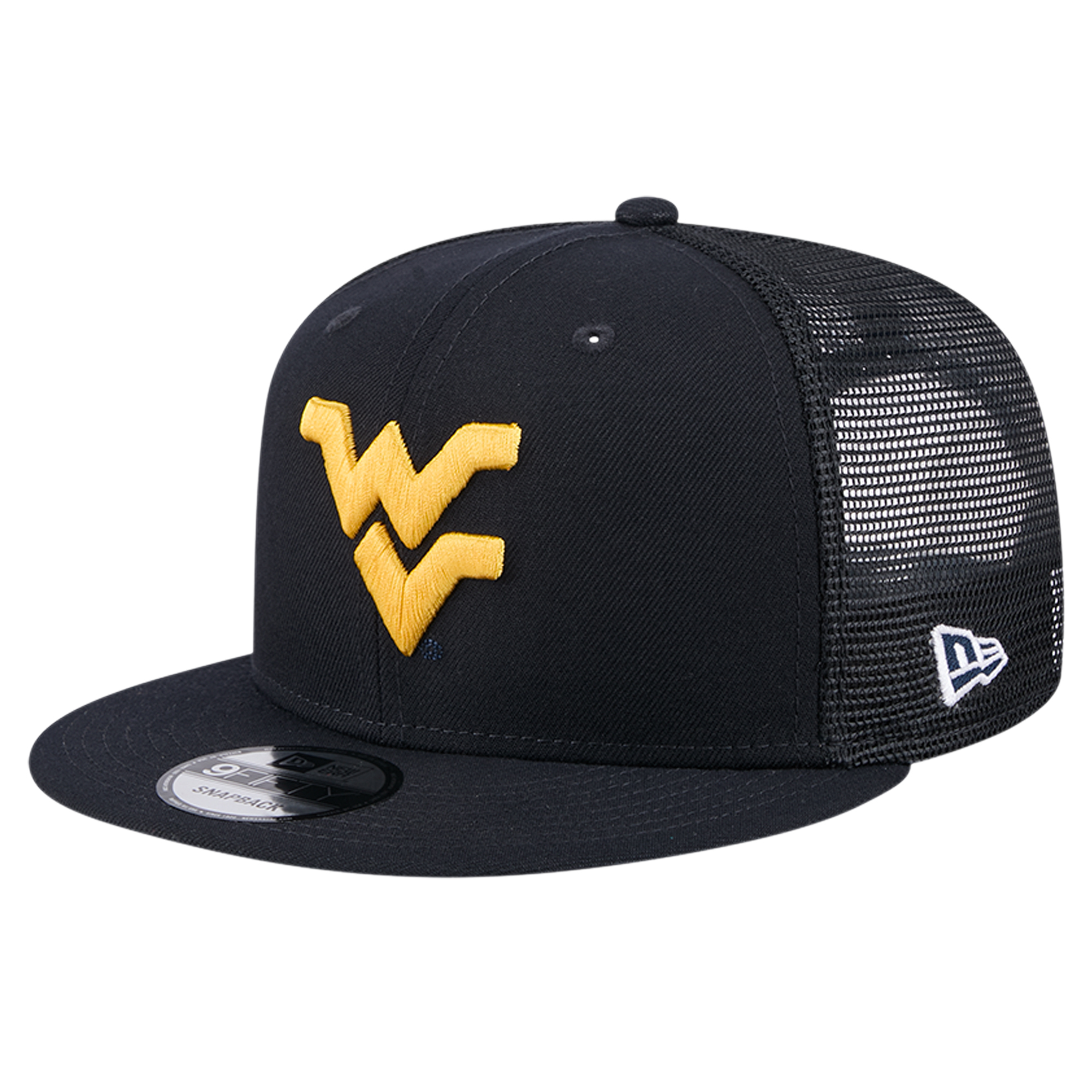 Men's New Era Navy West Virginia Mountaineers 9FIFTY Trucker Snapback Hat - Image 2