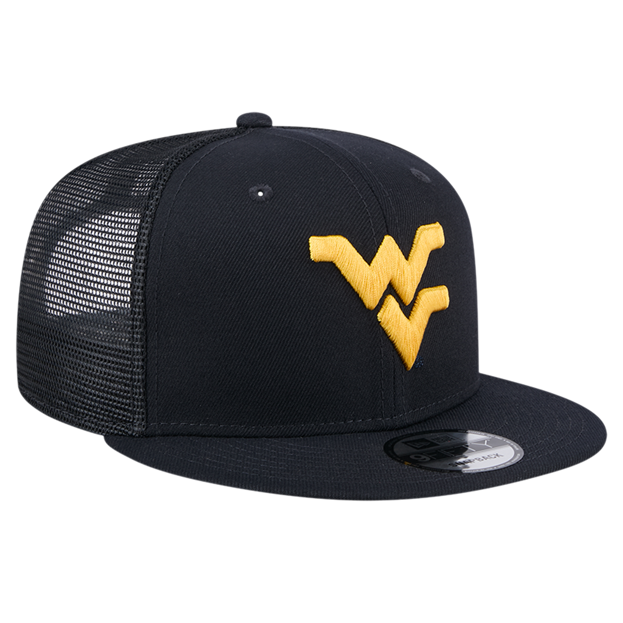 Men's New Era Navy West Virginia Mountaineers 9FIFTY Trucker Snapback Hat - Image 4