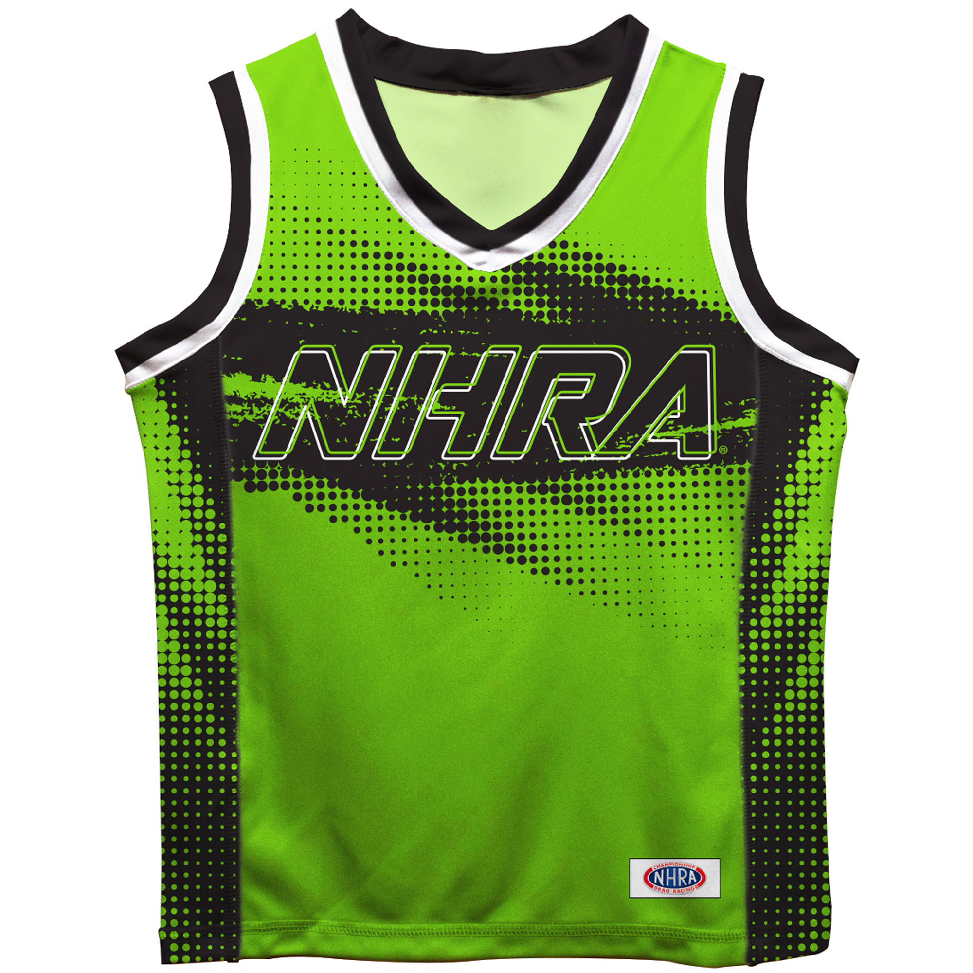 Toddler Vive La Fete Green NHRA Halftones Basketball Jersey - Image 7