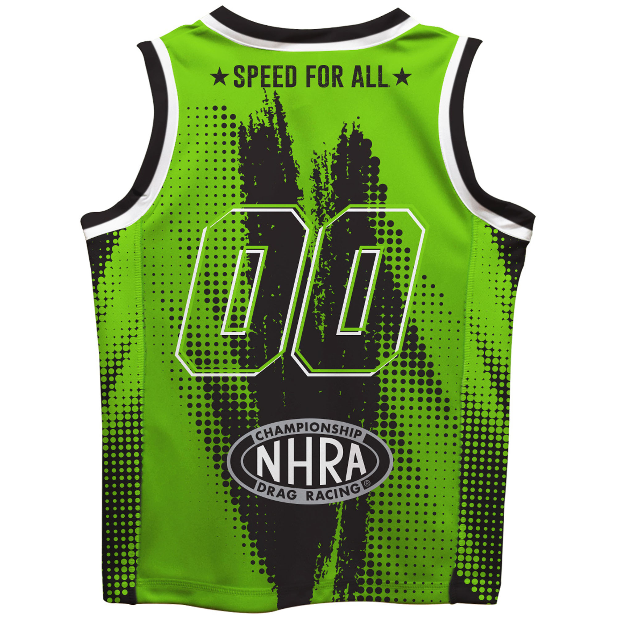 Toddler Vive La Fete Green NHRA Halftones Basketball Jersey - Image 8