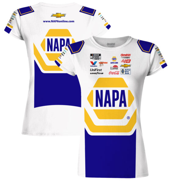 Women's Hendrick Motorsports Team Collection  White/Blue Chase Elliott NAPA Uniform T-Shirt - Image 2