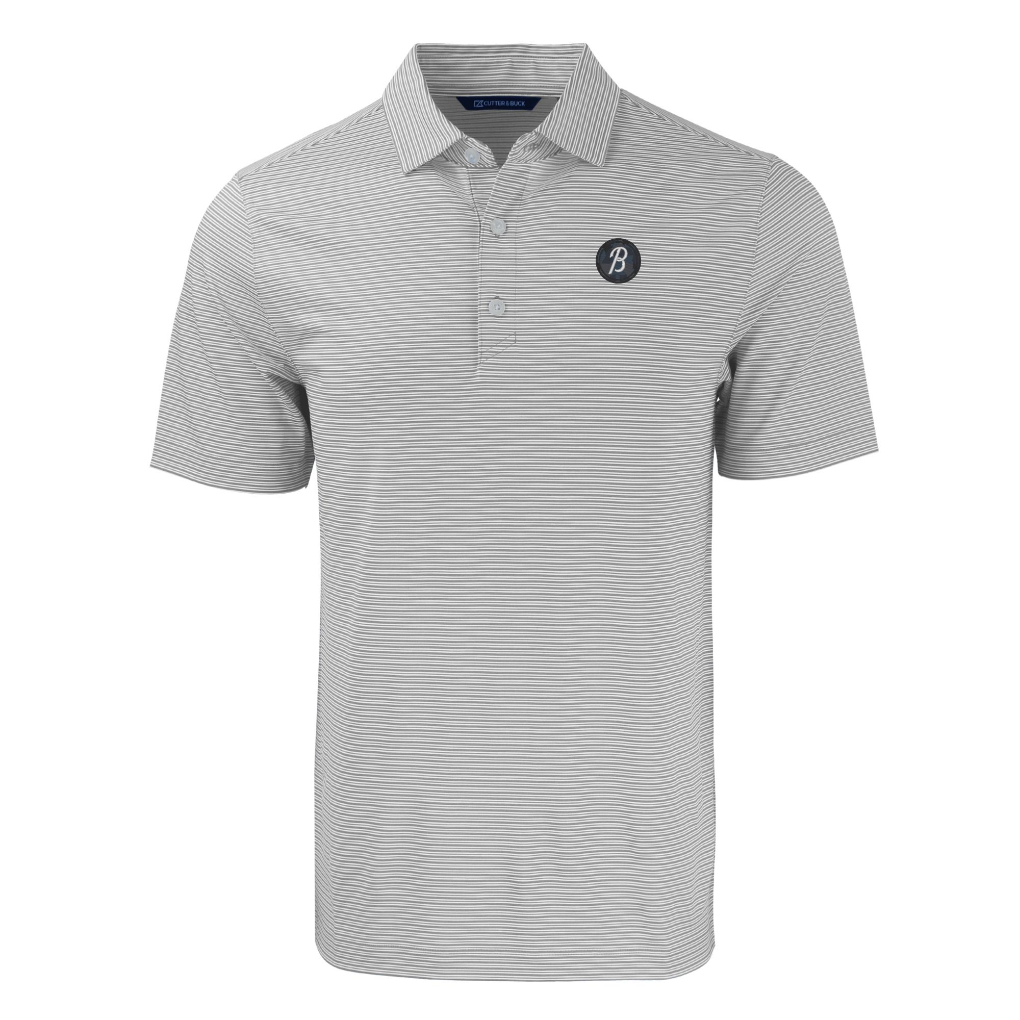 Men's Cutter & Buck Gray/White Baltimore Orioles City Connect Forge Eco Double Stripe Stretch Recycled Polo - Image 3