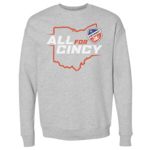 Men's 500 Level Heather Gray FC Cincinnati All For Cincy State Pullover Crewneck Sweatshirt