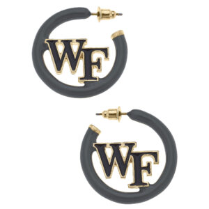 Women's Wake Forest Demon Deacons Enamel Logo Open Hoop Earring