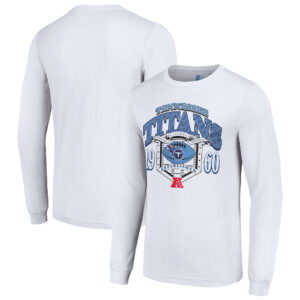 Men's Starter White Tennessee Titans Retro Long Sleeve Graphic T-Shirt