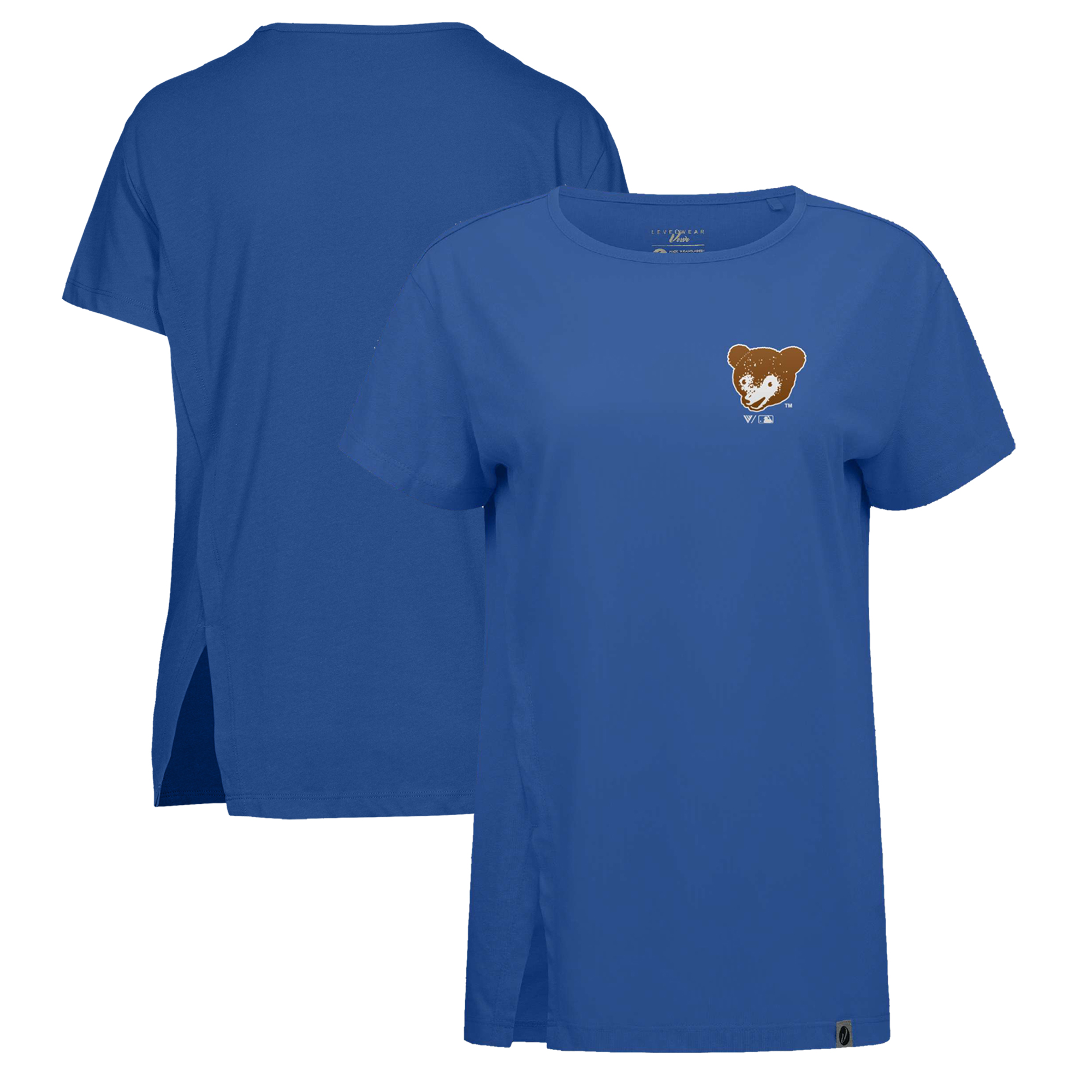 Women's Levelwear Royal Chicago Cubs Influx Cooperstown Core Logo T-Shirt - Image 2