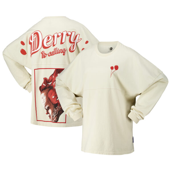 Unisex Spirit Jersey Pennywise Cream It The Derry Is Calling Oversized Long Sleeve T-Shirt