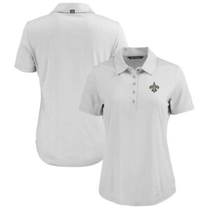 Women's Cutter & Buck Gray New Orleans Saints Coastline Epic Comfort Eco Recycled Polo