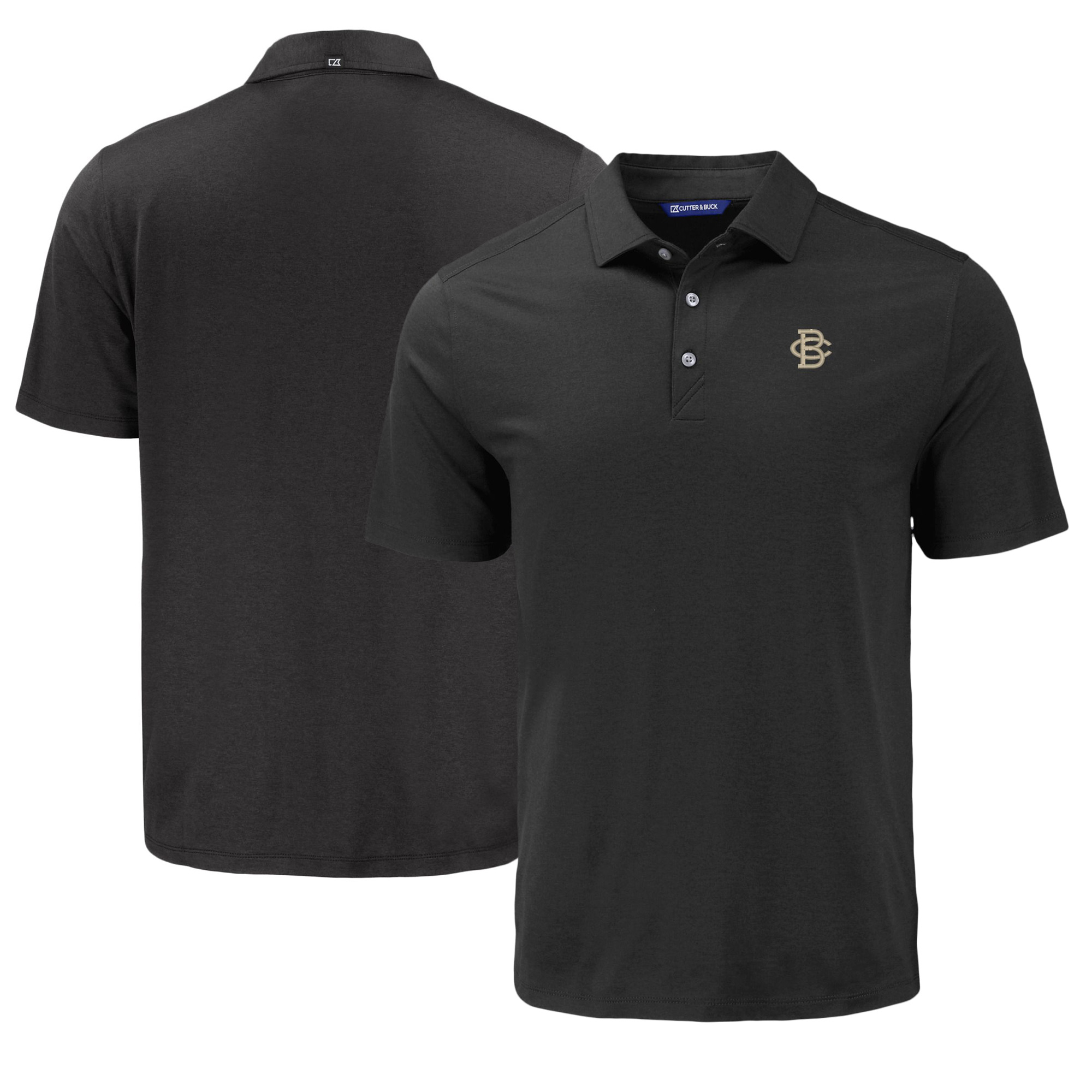 Men's Cutter & Buck Black Boston College Eagles Coastline Epic Comfort Eco Recycled Polo