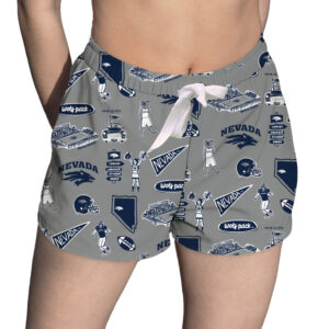Women's Vive La Fete Gray Nevada Wolf Pack Impressions Artwork Lounge Shorts