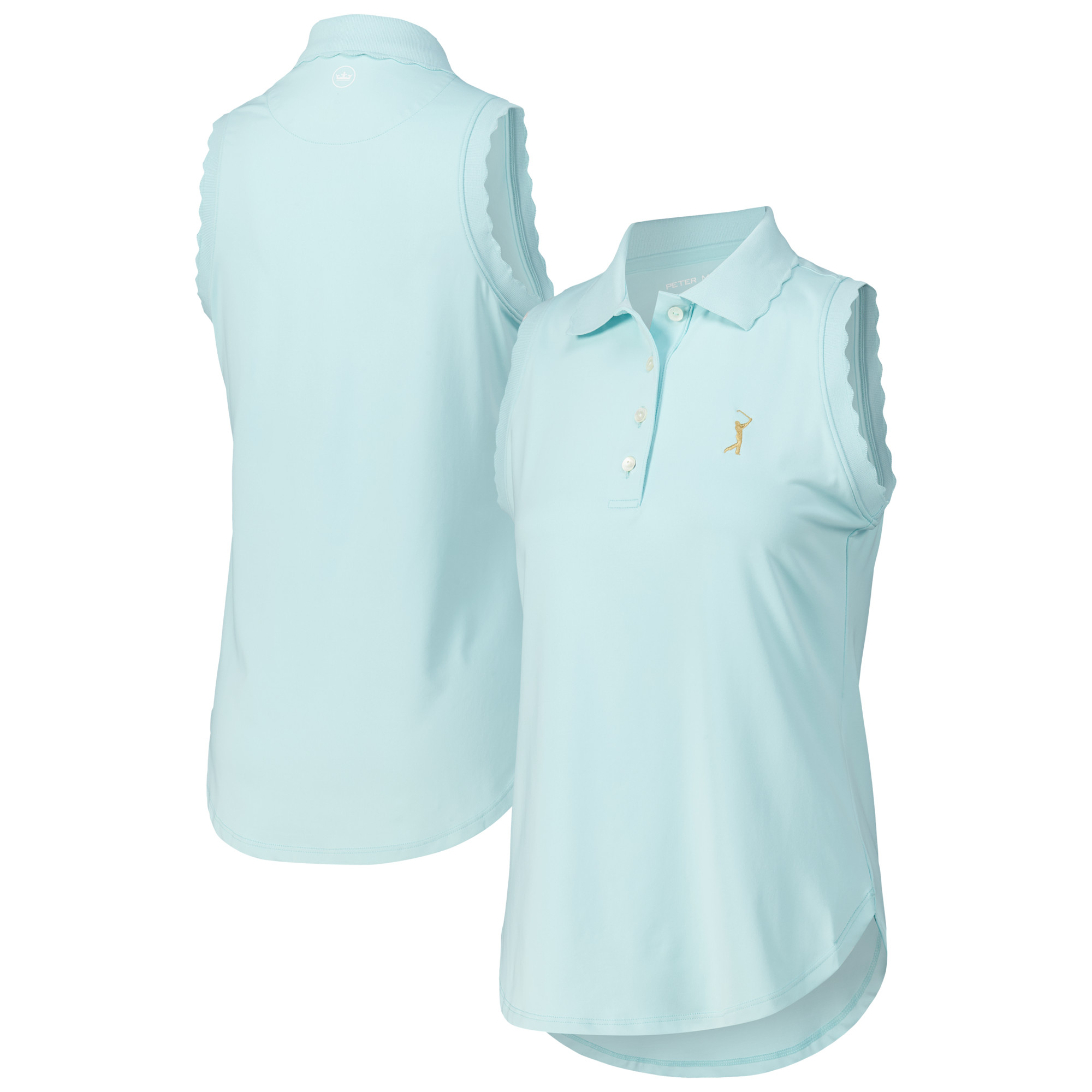 Women's Peter Millar Light Blue THE PLAYERS Opal Sleeveless Stretch Jersey Polo - Image 2