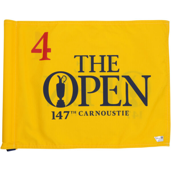 147th Open Championship Event-Used #4 Yellow Pin Flag from Round 3 on July 21, 2018
