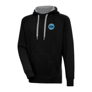 Men's Antigua Black Utah Hockey Club Victory Pullover Hoodie