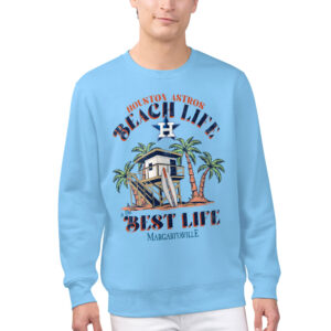 Men's Margaritaville Light Blue Houston Astros Beach Hut Graphic Pullover Sweatshirt