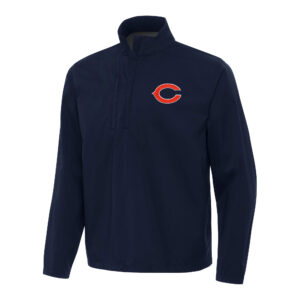 Men's Antigua Navy Chicago Bears Brisk Quarter-Zip Pullover Jacket
