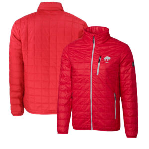 Men's Cutter & Buck  Red Buffalo Bills Big & Tall Rainier PrimaLoft Eco Insulated Full-Zip Puffer Jacket