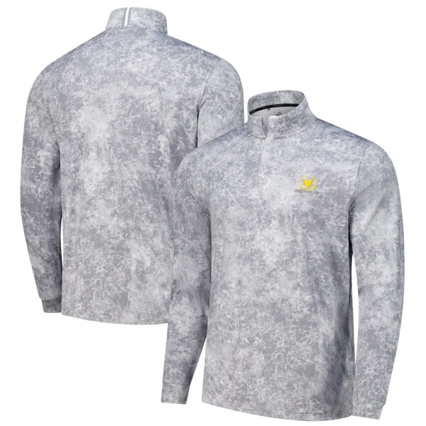 Men's Under Armour  Gray Presidents Cup Playoff 3.0 Print Quarter-Zip Top - Image 6