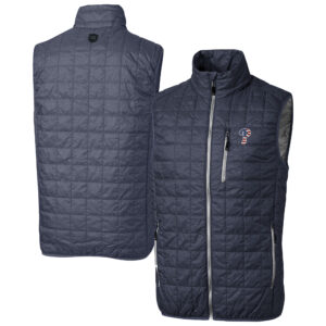 Men's Cutter & Buck Anthracite Philadelphia Phillies Rainier PrimaLoft® Eco Insulated Full-Zip Puffer Vest