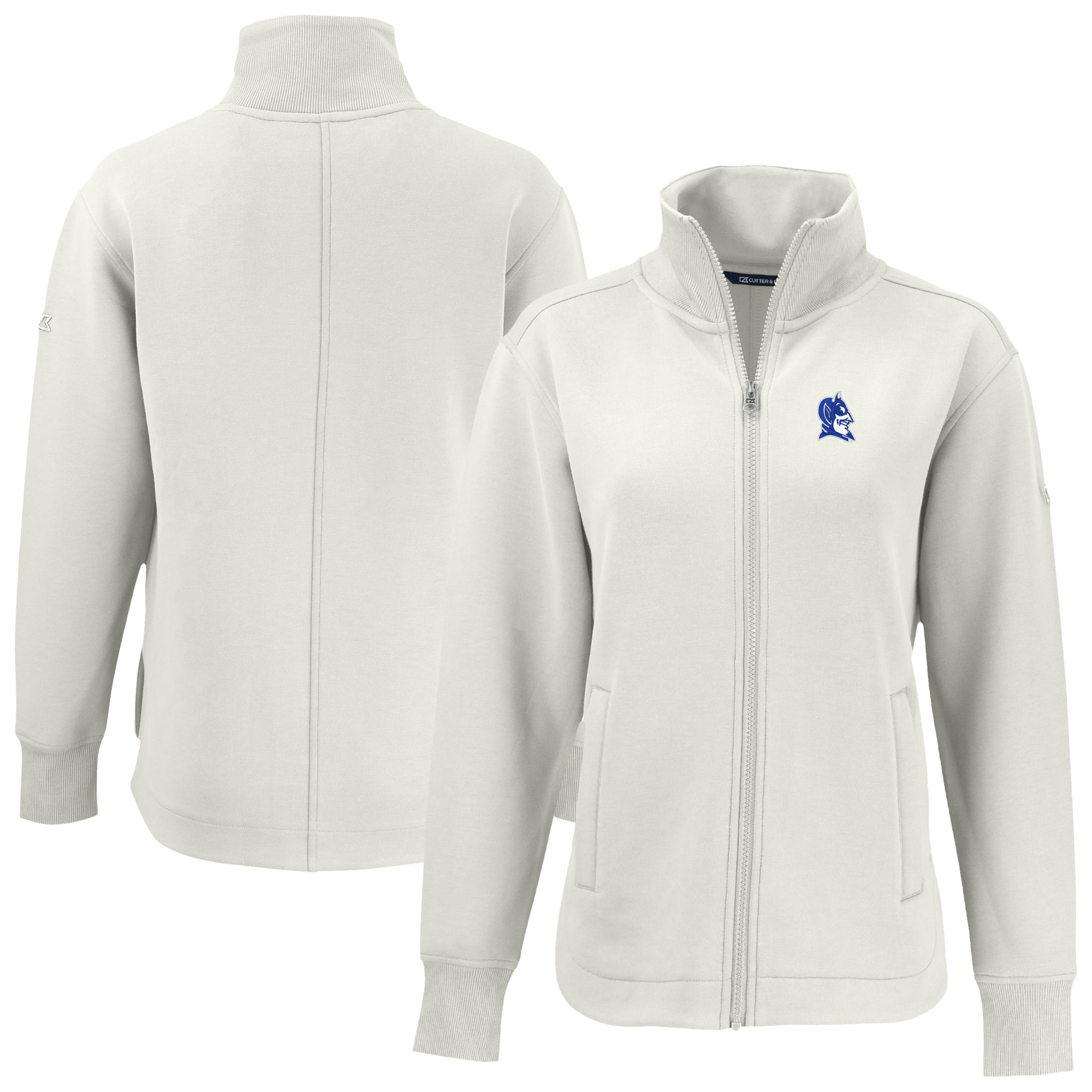 Women's Cutter & Buck Tan Duke Blue Devils Roam Eco Recycled Full-Zip Jacket