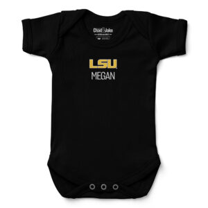 Newborn & Infant Chad & Jake  Black LSU Tigers Personalized Team Logo Bodysuit