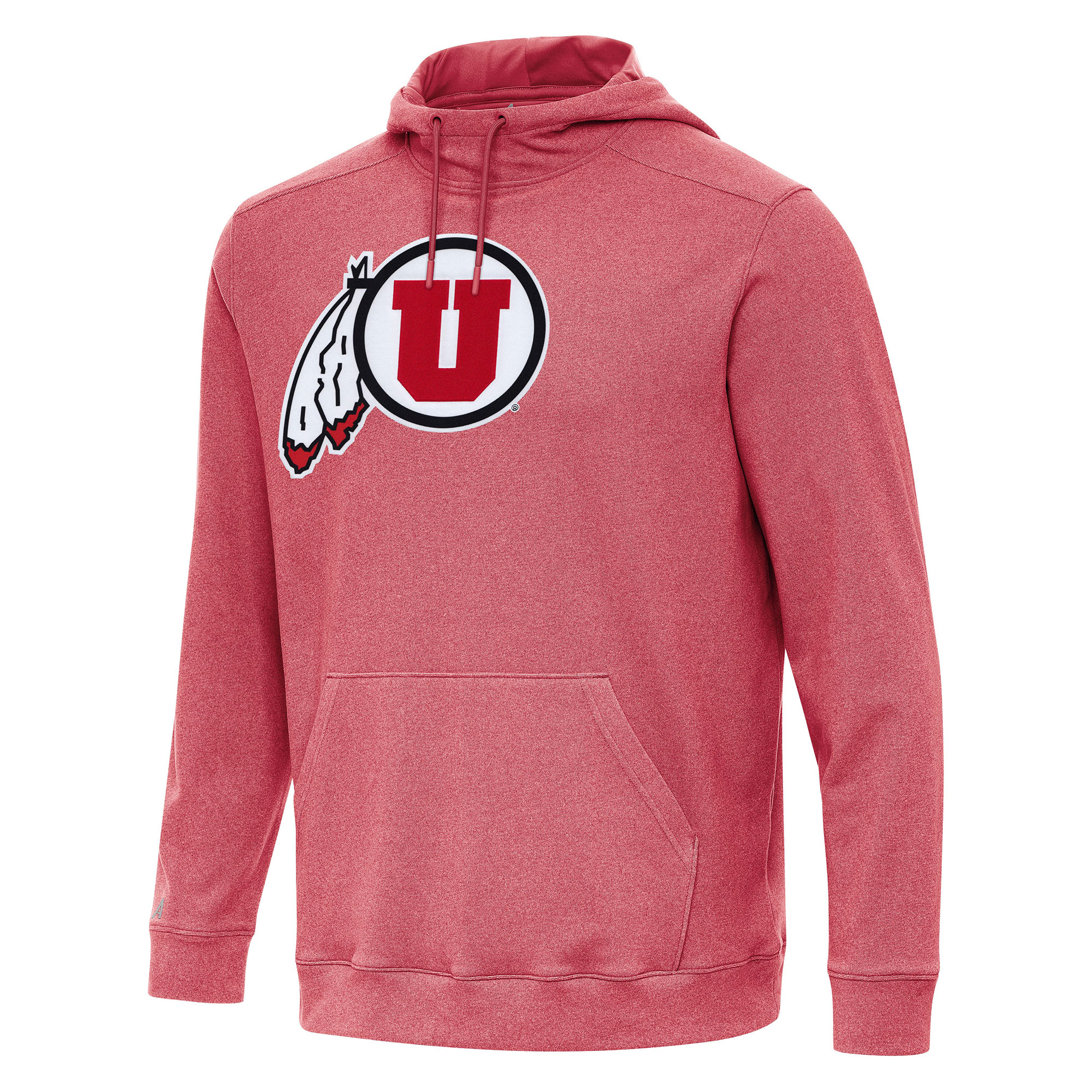 Men's Antigua Heather Red Utah Utes Cloud Pullover Hoodie
