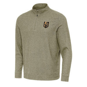Men's Antigua Olive Vegas Golden Knights Subtle Quarter-Zip Sweatshirt