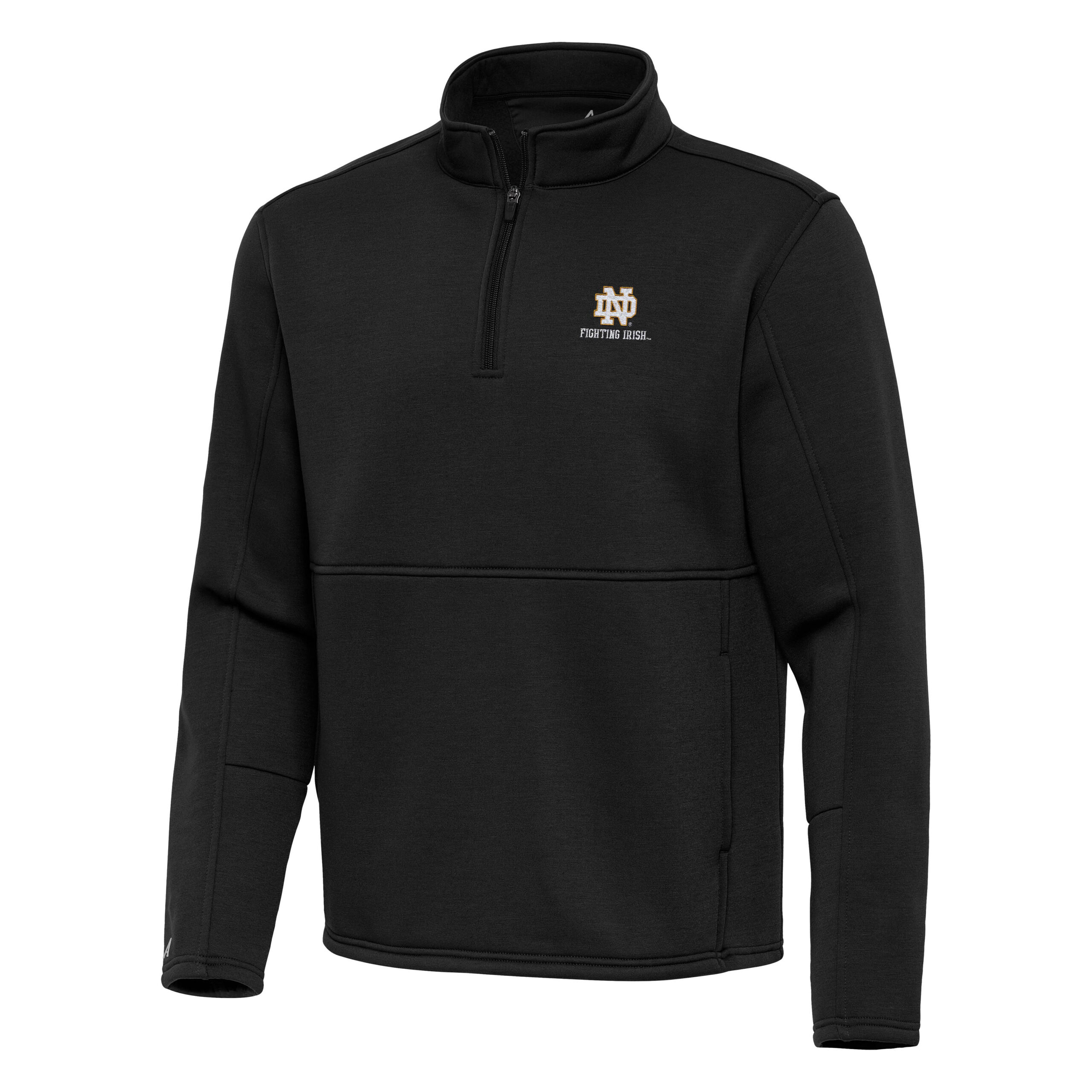 Men's Antigua Black Notre Dame Fighting Irish Twist Quarter-Zip Pullover Jacket
